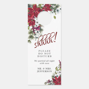 Aviso De Porta Boas-vindas ao casamento da Poinsettia Vermelha N
