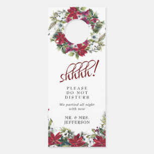 Aviso De Porta Boas-vindas ao casamento da Poinsettia Vermelha N