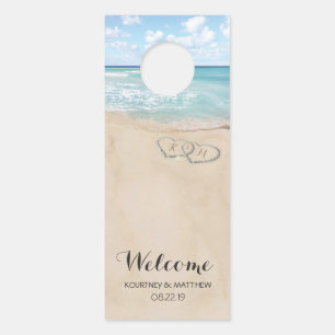 Aviso De Porta Boas-vindas ao Casamento da praia do Coração Tropi