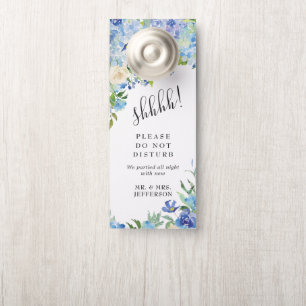 Aviso De Porta Boas-vindas ao Casamento de Hydrangea Azul Não In