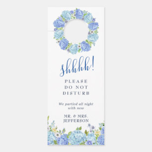 Aviso De Porta Boas-vindas ao Casamento de Hydrangea Azul Não In