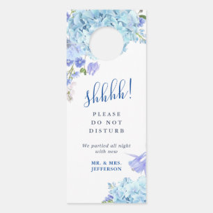 Aviso De Porta Boas-vindas ao Casamento Hydrangea Azul Não Incomo