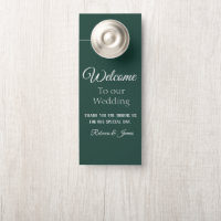 Boas-vindas ao Casamento Verde Elegante Emerald