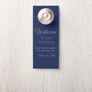 Aviso De Porta Boas-vindas ao Marinho Elegante Personalizado