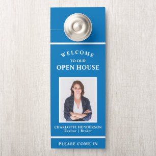 Aviso De Porta Boas-vindas ao Open House Real Estate Agent Photo