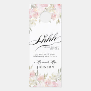 Aviso De Porta Boas-vindas/Não Incomodar Casamento Floral Rosa Cl