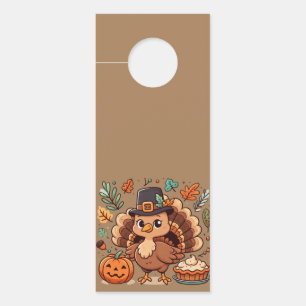 Aviso De Porta Bonita Cartoon, peru e abóbora