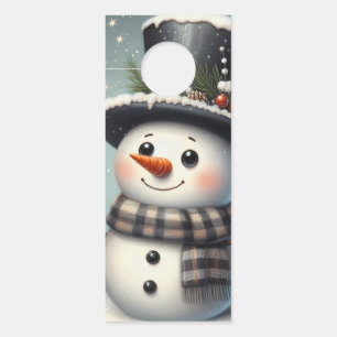 Aviso De Porta Bonito boneco de Natal/Neve de inverno