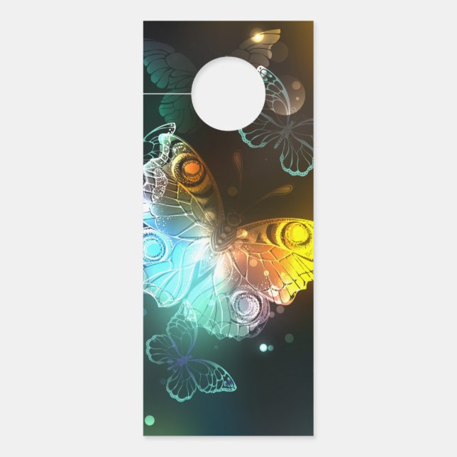 Aviso De Porta Borboletas luminosas e borboletas noturnas (Frente)