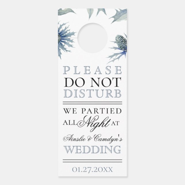 Aviso De Porta Botânica Azul (Frente)