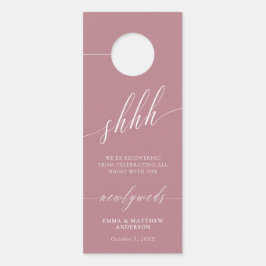 Aviso De Porta Branco Rosa Não Incomodar Casamento