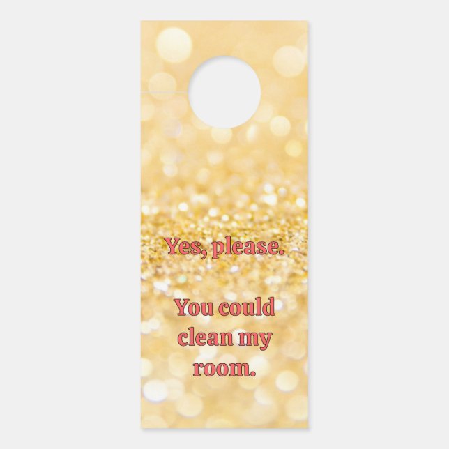 Aviso De Porta Brilho Dourado (Frente)