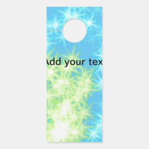 Aviso De Porta Brilho estrelas simples azul céu adicione seu text