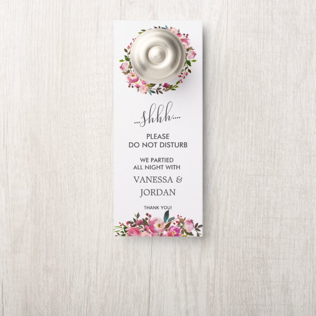 Aviso De Porta Brilliant Bloom | Convidado De Casamento Não Incom (Na maçaneta)