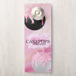 Aviso De Porta Cake Pops Baker Bakery Treats Pink