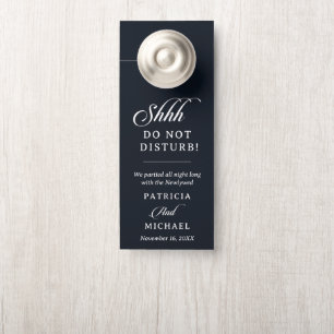 Aviso De Porta Caligrafia Preto Branco Não Perturbe Casamento 