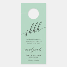 Aviso De Porta Caligrafia Verde Shhh Não Incomoda Casamento