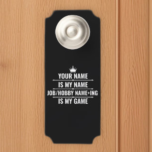 Aviso De Porta Cargo Engraçado Personalizado e Nome do Hobby