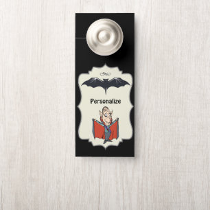 Aviso De Porta Cartoon Engraçado Dracula Voando Bat Sala Persona
