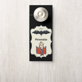 Aviso De Porta Cartoon Engraçado Dracula Voando Bat Sala Personal