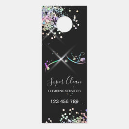 Aviso De Porta Casa de Limpeza Amparada Holografia Comercial C