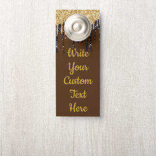 Aviso De Porta Casamento de Aniversário do Partido do Texto Doura