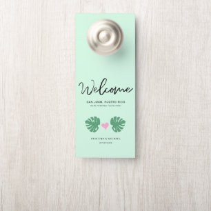 Aviso De Porta Casamento de Destino do Hotel Tropical Welcome Bag