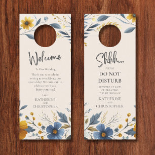 Aviso De Porta Casamento De Flores Selvagens Shhh Não Incomodar B