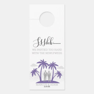 Aviso De Porta Casamento de Purple Beach em Grooms