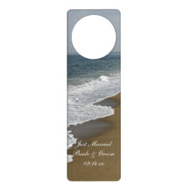 Aviso De Porta Casamento de Recem casados de Casamento de Praia