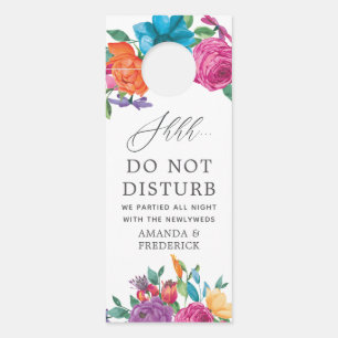 Aviso De Porta Casamento de Watercolor Floral Fiesta
