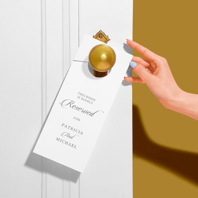 Aviso De Porta Casamento Reservado Caligrafia Clássica Chic  (Criador carregado)