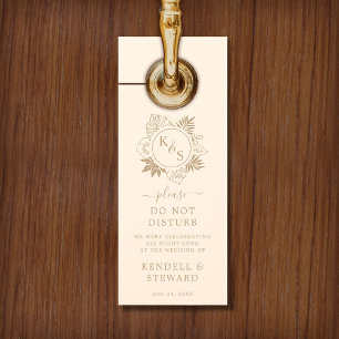 Aviso De Porta Casamento Romântico com Vegetação Tropical