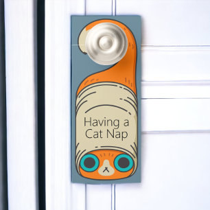 Aviso De Porta Cat Nap ou Adicionar seu próprio texto