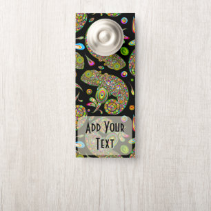 Aviso De Porta Chameleon Psychedelic Fantasy