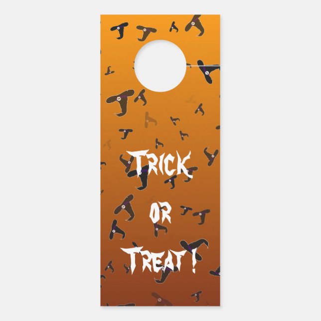 Aviso De Porta Chapéus De Bruxas De Halloween (Verso)