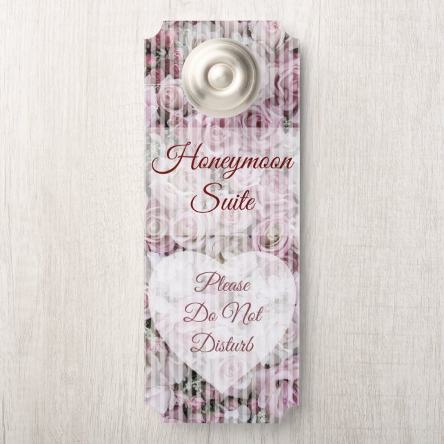 Aviso De Porta Chaveiro - Colagem de Rosas Vitorianas (Na maçaneta)