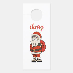 Aviso De Porta Chinelos de Natal do Papai Noel Personalizado