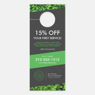 Aviso De Porta Cinza Escura do Logotipo do Shrub Paisaging Modern