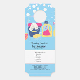 Aviso De Porta Cleaning Service Blue Business 