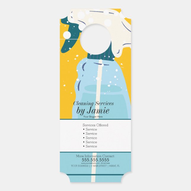 Aviso De Porta Cleaning Service Spray Bottle Business  (Frente)