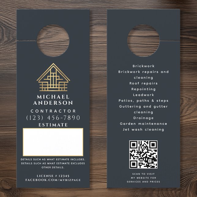 Aviso De Porta Código QR de Construção do Construtor de Cotas da  (Criador carregado)