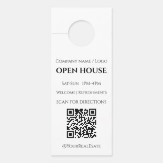 Aviso De Porta Código QR de Imóvel de Casa Aberta Minimalista Mod
