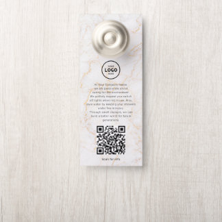 Aviso De Porta Código QR do Logotipo do Hotel Informações para Hó