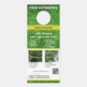 Aviso De Porta Código QR dos Serviços Coloridos de Paisagem de Fo