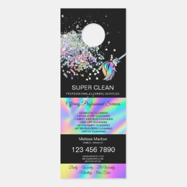 Aviso De Porta Controlador de Serviços de Limpeza de Casa Familia