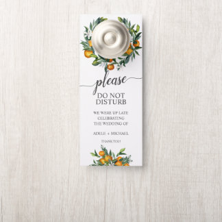 Aviso De Porta Convidado De Casamento De Tangerina Vibrante Não I