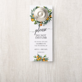 Aviso De Porta Convidado De Casamento De Tangerina Vibrante Não I