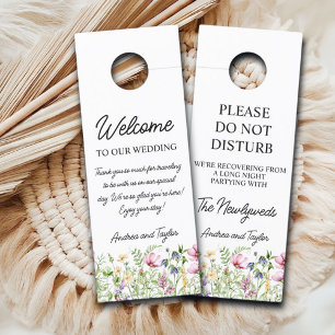 Aviso De Porta Convidado de Casamento Floral Elegante Calliografi