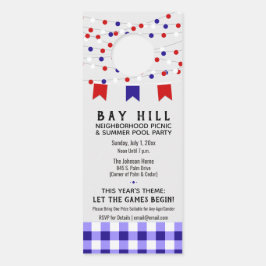 Aviso De Porta Convite de festas piscina | Piquenique de Verão de